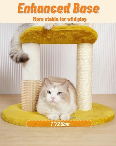 Happi N Pets Cloud Cat Tree, 31.5in Multi-Level Indoor Cat Tower with Scratching Posts, Viewing Perch, Removable & Washable Cushions, Cat Activity Tree with Dangling Toy - Image 5