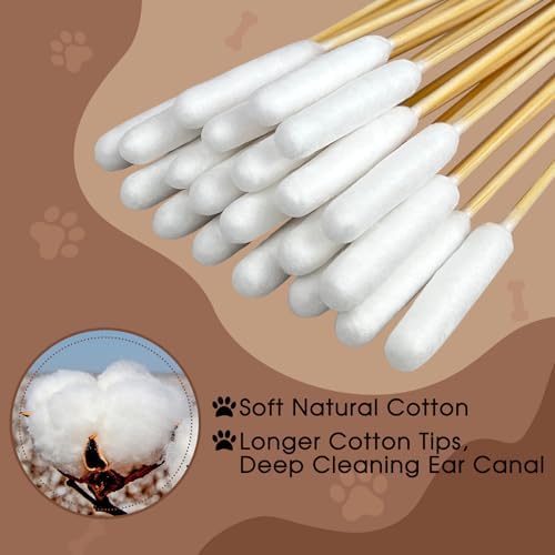eyxformula Extra Long Cotton Swabs for Dog Ear Cleaning, FSC Bamboo Sticks - Image 5