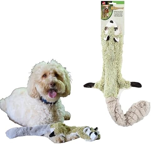 SPOT Skinneeez Raccoon 23 Inch Stuffing-Free Dog Toy – Soft Plush Tug Toy with Two Squeakers for Medium and Large Dogs – Mess-Free Interactive Chew Toy by SPOT