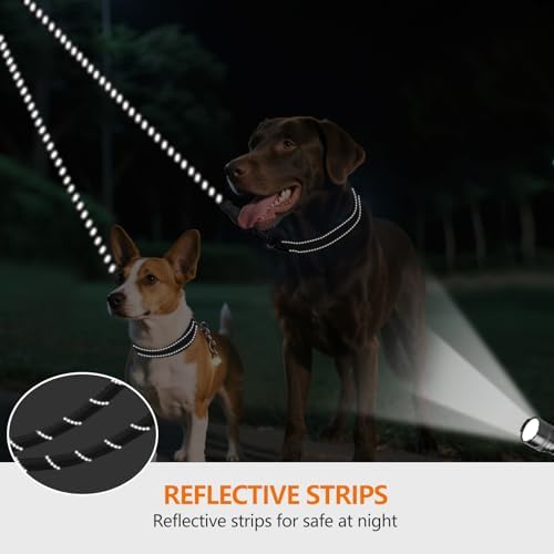 Taglory Double Dog Leash Coupler for Two Dogs, 1/3" Lightweight Dual Leash Extension for Small and Medium Dogs, No Tangle 360° Swivel, Reflective Rope, 30 Inch, Black - Image 4