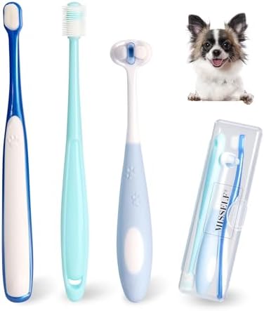 Ultra Soft Nano Dog Toothbrush Kit for Small Breed Pet 3 Styles by MISSELF