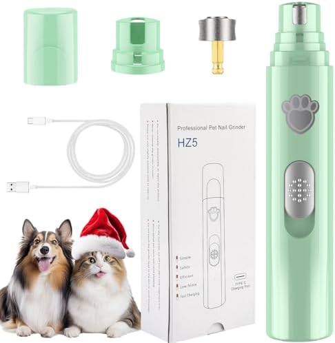 VIWIK Dog Nail Grinder, 2-Speed Rechargeable Dog Nail Trimmers for Large Medium & Small Dogs, Upgrade Professional Electric Pet Paws Grooming, Quiet Puppy Grooming Tool, for Dogs Cats by VIWIK