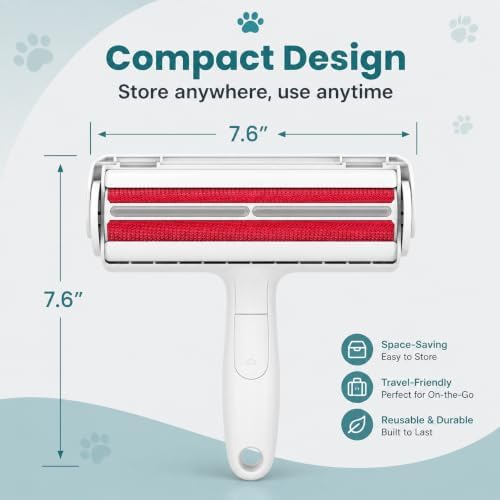 Pet Hair Remover, Reusable Self-Cleaning Lint Roller for Cat & Dog Hair, Portable Fur Remover with Built-in Dust Bin for Couch, Furniture, Carpet, Bedding, Clothes & Car Seats - Image 2