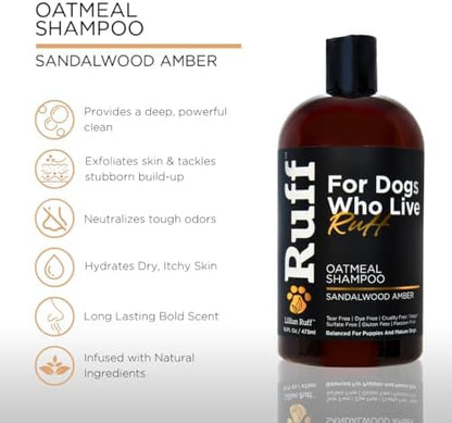 Ruff by Lillian Ruff Oatmeal Dog Shampoo & Conditioner with Aloe & Coconut Oil | Relieves Itching & Hot Spots | Moisturizing & Deodorizing | Safe for Puppies | USA Made - Image 2