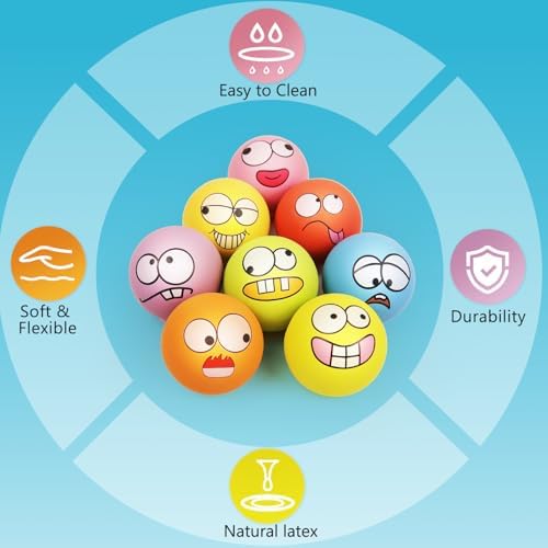 Squeaky Dog Toys Soft Latex Rubber Squeaky Dog Balls for Puppy Small Pet Dogs (8 Pack) (Round Balls) - Image 6