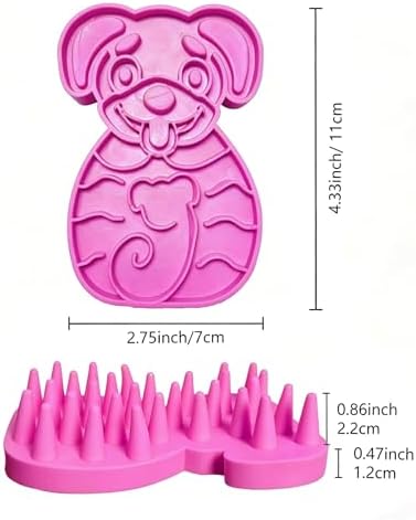Pet Bath & Massage Brush,Pet Grooming Brush,Soft Rubber Scrubber for Brushing,Massaging,Bathing,Shampooing and Reducing Hairballs (Pink, Style 3) - Image 2