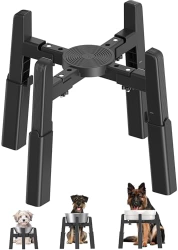 CZPET Dog Bowl Stand with Adjustable Height and Width [Stand Only] by CZPET