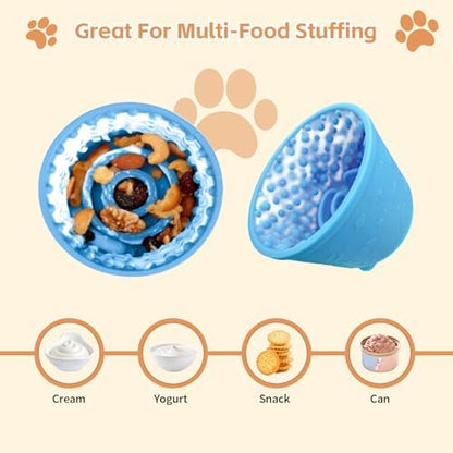 Dog Lick Bowl,Anxiety Relief Non-Slip Silicone Treat Bowl,Durable Anti-Choking Long-Lasting Enrichment Slow Feeder Licking Mat for Small Medium Large Breed,Freezable BPA Free Silicone Dishwasher Safe - Image 4