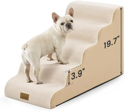 COZY KISS Dog Stairs for Small Dogs, 5 Step Pet Stairs for Beds & Couches by COZYKISS