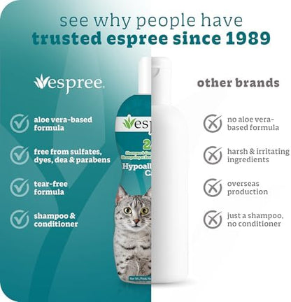 Espree Hypoallergenic Cat Shampoo & Conditioner, Sensitive Skin, 12oz - Image 6