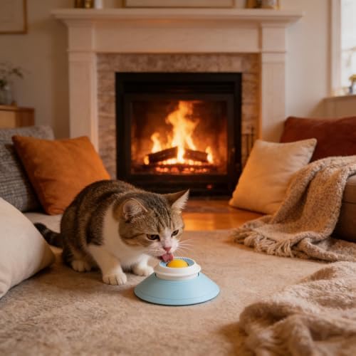 Slow Feeder Cat Bowl, Cat Food Bowl with Cat Lick Ball, Licking A Ball Add More Fun Bowl, Cat Slow Feeder Bowl, Slow Down Eating Speed and Add More Fun for Your Cats. - Image 3