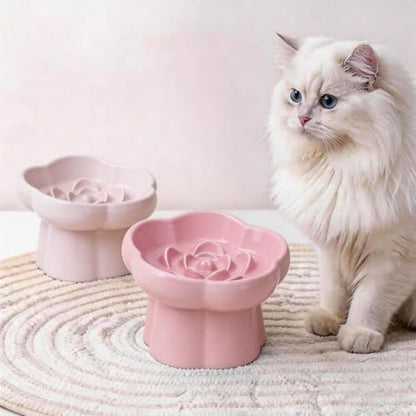 Ceramic Raised Slow Feeder Cat Bowl,Cat Slow Feeder, - Image 6