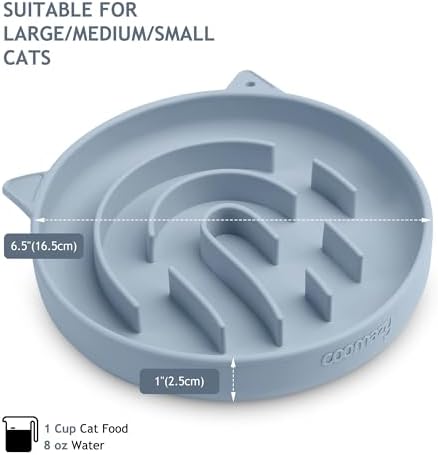 Coomazy Slow Feeder Cat Bowl Silicone Pet Puzzle Feeder for Slow Eating - Image 3