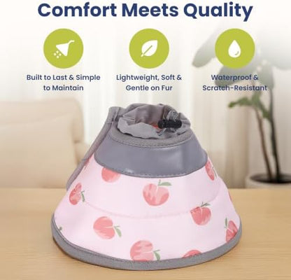 PawsPik Adjustable Soft Recovery Cone for Dogs & Cats, Small, Peach - Image 4