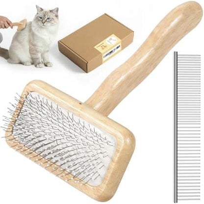 Pet Brush & Comb for Shedding and Grooming, Dog Brush for Long and Short Haired Dogs, Deshedding Tool Removes Undercoat Tangles & Loose Fur by Unknown