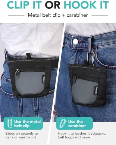 1¼-Cup Magnetic Closures Dog Training Treat Pouch with Clip (Gray) - Image 4