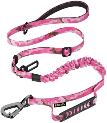 Hotsky Tactical Bungee Shock Absorbing No Pull Dog Leash,Pink Camo,4-6FT by Hotsky