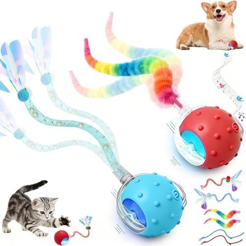 2PCS Interactive Cat Toys for Indoor Cats with 6 Tails, Automatic Cat Toy by Unknown