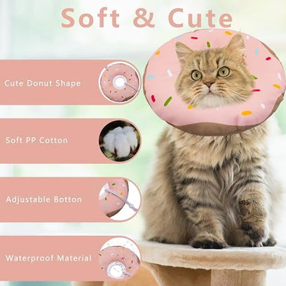 Seyezo Cat Cone Collar Soft, Cat Recovery Cone, Waterproof Pink, Small - Image 3