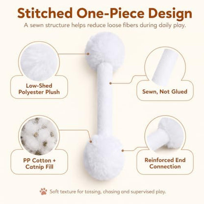 6-Inch Swab Catnip Toys, 6-Pack, No-Glue Fully Stitched Plush Kicker Toys, One-Piece Polyester Outer with PP Cotton Filling for Indoor Cats - Image 3