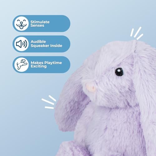 Best Pet Supplies Bunny Buddy Squeaky Plush Dog Toy - Purple, Small - Image 2