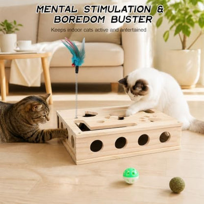 Cat Scratch Puzzle Enrichment Box,Cat Claw Care,Stress-Free Trimming Nails - Image 5