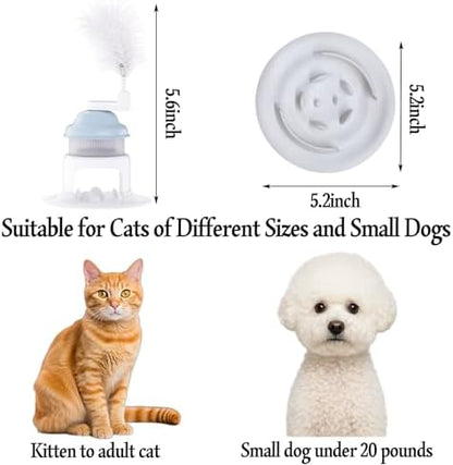 Cat Slow Feeder Toy with Feather Teaser, Interactive Puzzle Feeder for Cats, Mental Stimulation Foraging Toy, Suitable for Dry & Wet Food(Green) - Image 5