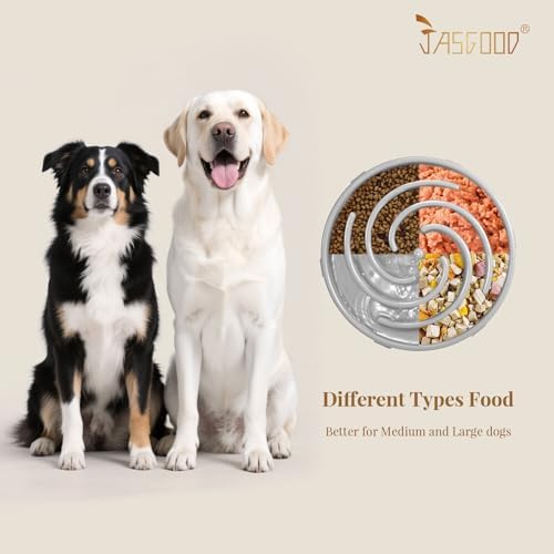JASGOOD Slow Feeder Dog Bowl - Anti-Gulping, Prevents Bloat & Choking, Healthy Design for Large & Medium Dogs - Image 4