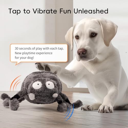 Touch Moving Pet chew, Plush, Interactive Small and Medium Pet Plush Toys Electric Type-C Rechargeable Vibration Ball with Spider Shell Detachable Pet Chew Toys. - Image 6