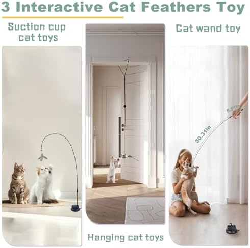 7-in-1 Kitten Toys for Indoor Cats with Washable Adhesive Suction Cup, Hanging Interactive Cat Toys, Silvervine Stick and Sisal Chew Rope Catnip Teething Toy for Bored Kitten - Image 2