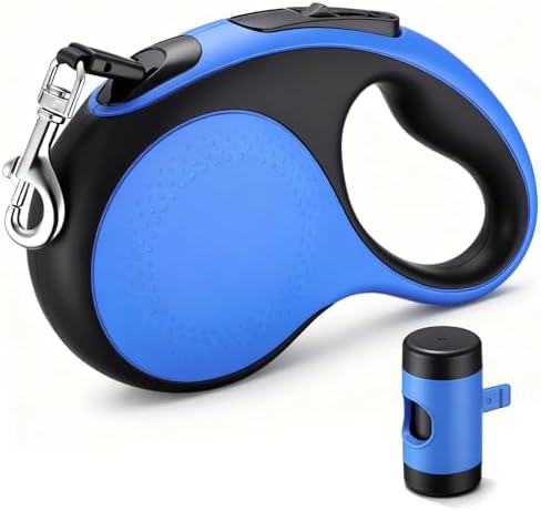 Segarty 16 Ft Retractable Dog Leash with Detachable Poop Bag Holder, 5m Walking Leash for Pets up to 66 lbs, 360°Tangle-Free Dog Lead with Anti-Slip Handle & One-Handed Brake Pause Lock for Outdoors by Segarty