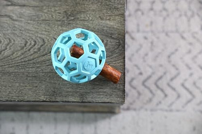 JW Pet HOL-ee Roller Dog Puzzle Ball, Medium 4.5in, Natural Rubber, Blue - Image 5