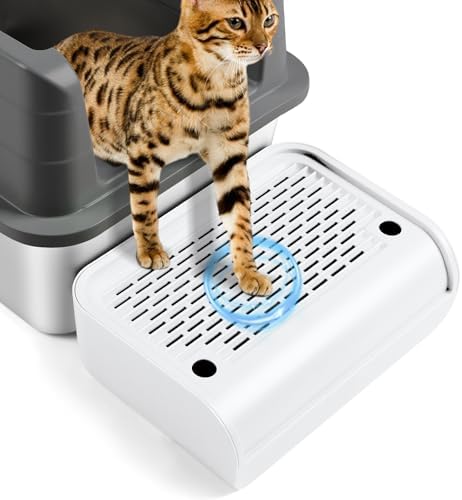 Cat Step for Litter Box, Litter Box Ramp with Filter Function, White by Bartuke