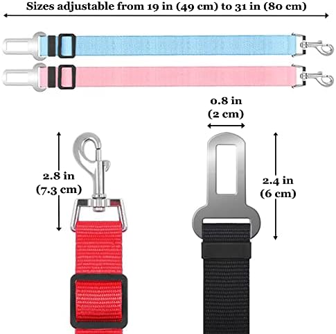SunGrow Dog Seat Belt for Car, Adjustable Nylon Pet Seatbelt, Supports All Cars, Seatbelt for Dogs in Car, Dog Car Leash Seat Belt, Cats and Ferrets Seat Belt Harnesses - Image 4