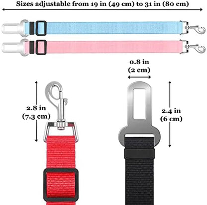 SunGrow Dog Seat Belt for Car, Adjustable Nylon Pet Seatbelt, Supports All Cars, Seatbelt for Dogs in Car, Dog Car Leash Seat Belt, Cats and Ferrets Seat Belt Harnesses - Image 4