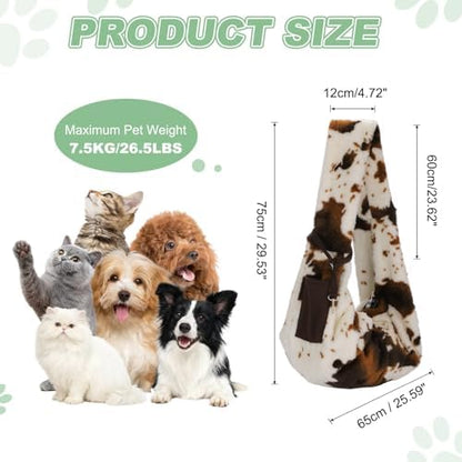 Dog Sling Carrier for Small Dogs and Cats Up to 16.5 Lbs, Soft Breathable with Pocket Pet Cross Body Shoulder Bag, (Brown, 1 Pcs) Intended for Outdoor Travel/Camp - Image 2