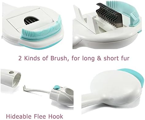 Pet Cat Dog Brush Comb Grooming Tool 3 in 1 Knot Opener Tangle Remover Slicker Brush Groomer Green - Image 3