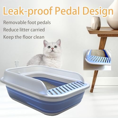 Collapsible Kitten Litter Box Low Entry Small Cat Litter Box L - Image 7