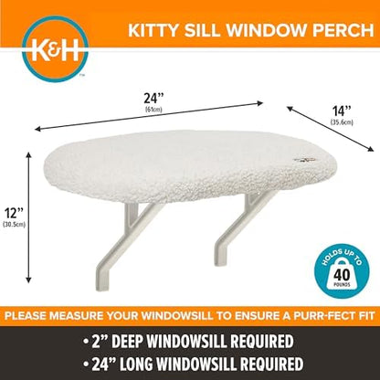 K&H Cat Window Perch, Unheated Kitty Sill, 24x14in, Fleece - Image 2