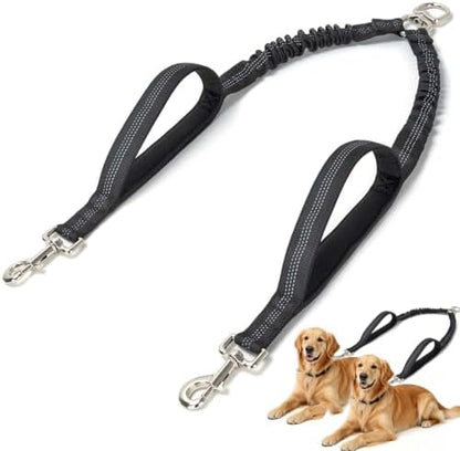 20"Double Dog Leash Coupler Leash Splitter for 2 Medium Large Dog by SEPXUFORE