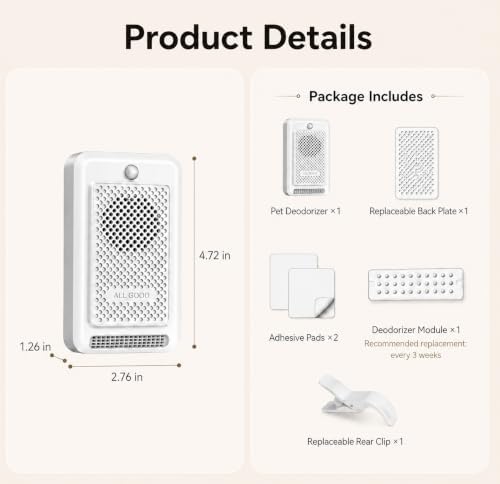 Cat Litter Deodorizer, Smart Odor Control for Cat Litter Box, Plant-based Cat Odor Eliminator, Rechargeable Pet Odor Eliminator with Plant-Based Oil, Safe & Quiet Air Freshener for Pet Homes - Image 3