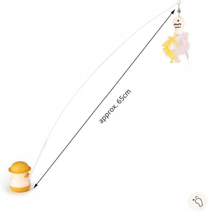 Cat Toy with Feathers, Jumps and Spins, Two Modes, Suitable for Indoor, Home, Sofa Corners, Furniture, Floors, Travel Play, enriching Your Cat's Life, and Outdoor use.