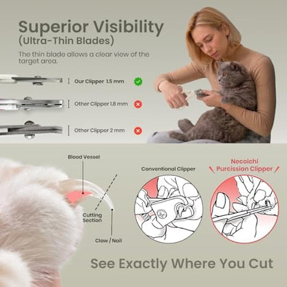 Necoichi Purrcision Stainless Steel Cat Nail Clipper, Made in Japan (Gray) - Image 7