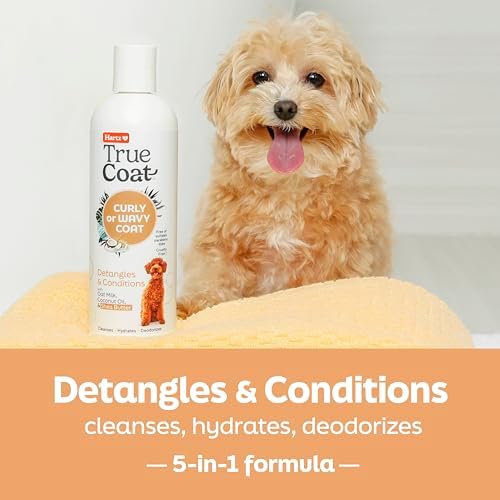 True Coat Curly or Wavy Dog Shampoo, 5 in 1 Detangles & Conditions with Oat Milk, Coconut Oil & Shea Butter, 16 oz - Image 2