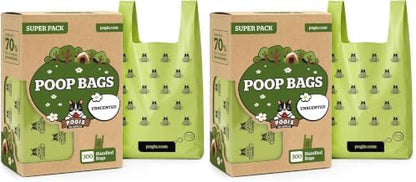Pogi's 300 Unscented Dog Poop Bags with Handles - Earth-Friendly, Leak-Proof, Ultra Thick, 4+ Month Supply (Pack of 2) by PogisPetSupplies
