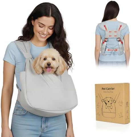 Dog Sling Carrier Front with Thicken Bottom Support for Small Dogs 5-12 lb by GoGoPaw