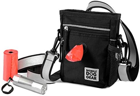 Mobile Dog Gear Dog Walking Fanny Pack (6"x7", Black) - Dog Training Treat Pouch with Poop Bag Dispenser & Bags, 2 Reflective Wrist Straps, Adjustable Shoulder Strap, Flashlight, Water Bottle Pocket - Image 3