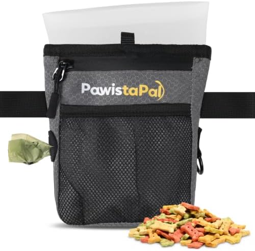 Dog Treat Pouch for Pet Training, One-Hand Magnetic Closure, Hands-Free Treat Bag with Silicone Liner, No Mess No Smell by PawistaPal