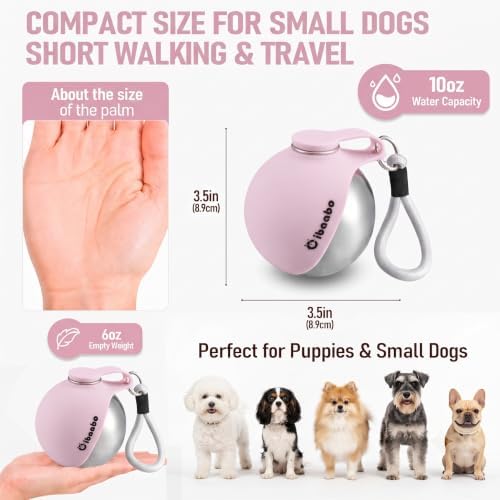 Cibaabo Portable Dog Water Bottle with Collapsible Silicone Bowl 10 oz - Image 4