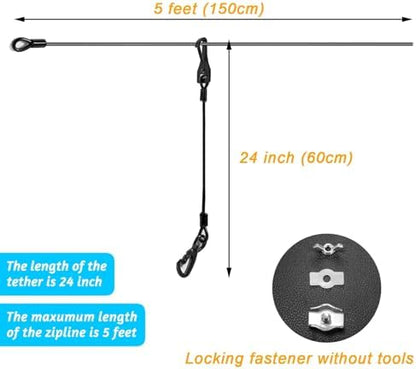 Dog Seat Belt,5FT Chew-Proof Stainless Steel Wire Tether for Car Safety - Image 3